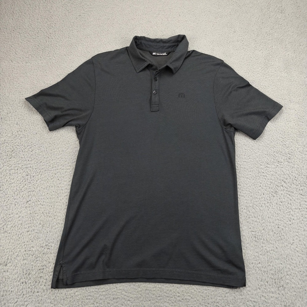 Travis Mathew Polo Shirt Mens Medium Gray Pima Cotton Blend Golf Casual Soft